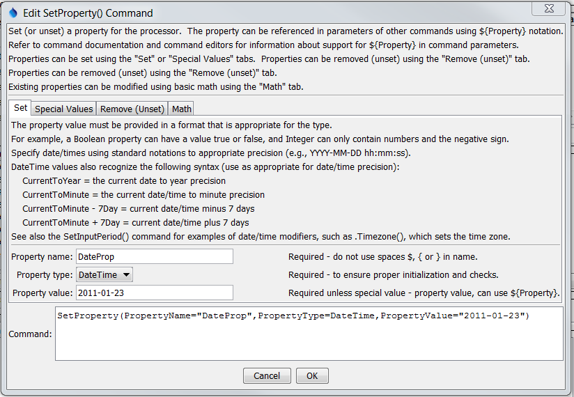 SetProperty CDSS / TSTool