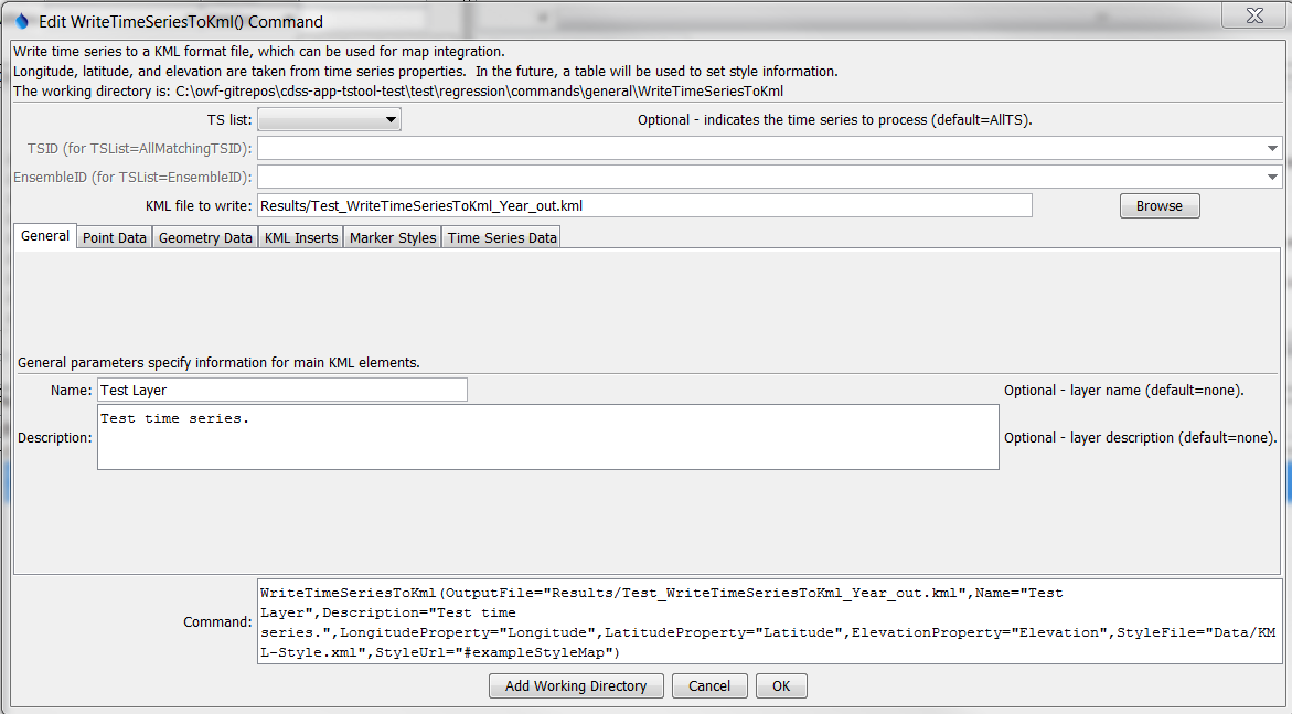 WriteTimeSeriesToKml
