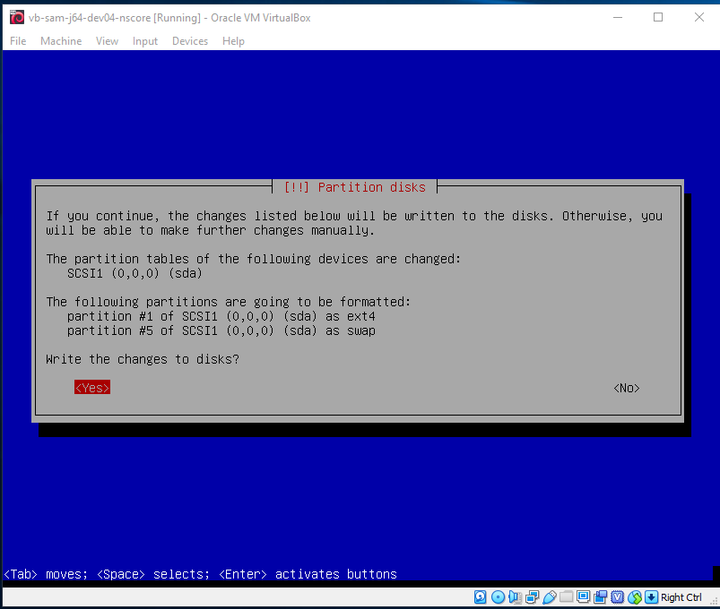 Second disk partition conformation