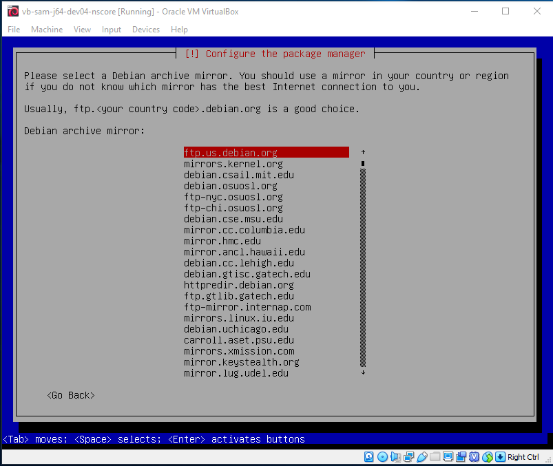 Install operating system mirror
