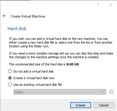 Create hard drive