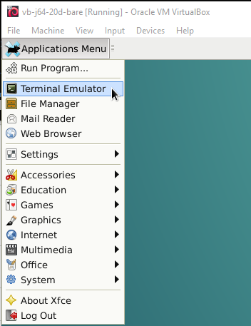 Open terminal window