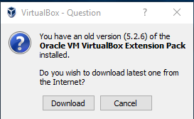 VirtualBox Install extension pack